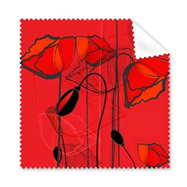 Imagem de Pano de limpeza de milho com flores vermelhas, arte abstrata, 5 peças