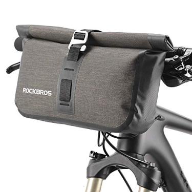 Imagem de AKT Bolsa de bicicleta Super grande capacidade impermeável tubo frontal bolsa de ciclismo MTB guidão estrutura porta-malas acessórios para bicicleta, 5L