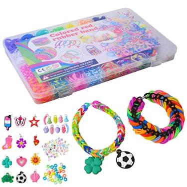 Imagem de Kit borracha | Elásticos trança arco-íris,Ótimo kit recarga para fazer pulseiras para meninas presentes para crianças artesanato faça você mesmo Baodan