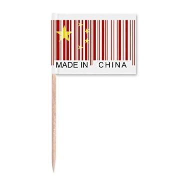 Imagem de China Código de barras nacional chinês palito bandeiras marcadoras decoração de festa