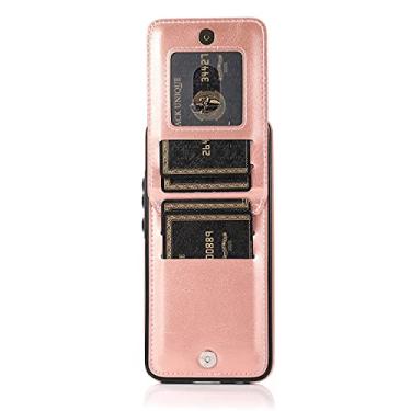 Imagem de Capa de telefone compatível com Huawei Mate 20 Lite capa de telefone de couro PU vintage à prova de choque, capa carteira TPU macio capa protetora híbrida de PC rígido (Cor: ouro rosa)
