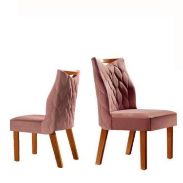 Imagem de Kit 2 Cadeiras Para Mesa De Jantar Estofada Detalhada - Delta - Lj Móv