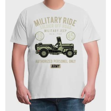Imagem de Camiseta Plus Size Carro Jeep Militar Exercito Verde