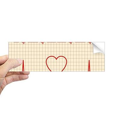 Imagem de DIYthinker Adesivo retangular com estampa de coração de eletrocardiograma para janela de notebook