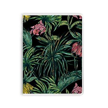 Imagem de Diário de capa macia para caderno de folhas de flor céu escuro