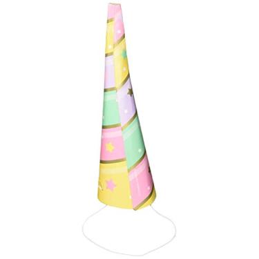 Imagem de Creative Converting Artigos de festa, chapéu de chifre de unicórnio brilhante, fantasias de festa, 18 cm, multicolorido, 8 unidades