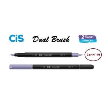 Imagem de Caneta Pincel Cis Dual Brush Pen Aquarelável 40 Lilas Pastel