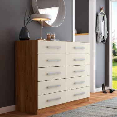 Imagem de Cômoda Vitoria 10 Gavetas Off White - Panorama Móveis