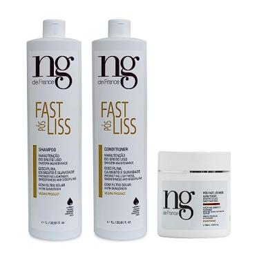 Imagem de NG De France Kit Pós Fast Liss Shampoo 1l + Condicionador 1l + Máscara 500g