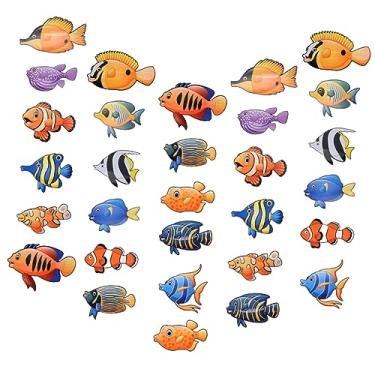 Imagem de EXCEART 60 Unidades Quadro De Avisos Peixes Do Mar Ornamento De Peixe Do Oceano Decoração Do Fundo Do Mar Formas Coloridas De Peixes Do Oceano Trabalhos Manuais Animal Papel