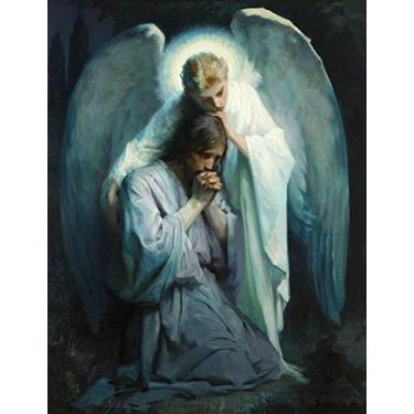 Imagem de Santhatela - Agonia no Jardim (1898) de Frans Schwartz - Tela Canvas para Quadro - 30x39 cm - Arte para Parede - Realismo - Tons Terrosos