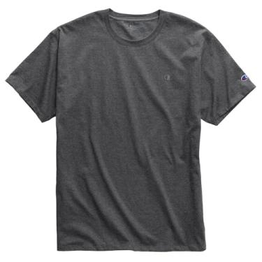 Imagem de Champion Camiseta masculina clássica, camiseta diária para homens, camiseta masculina macia confortável (reg. ou grande e alto), (Coleção 2024) cinza-escuro mesclado, M
