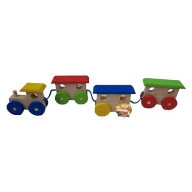 Imagem de Brinquedo Pedagógico Madeira Trem/Trenzinho Premium Tamanho P