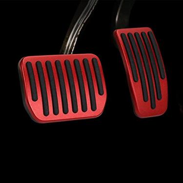 Imagem de Middrivr Capas de pedal de alumínio automotivo, capas de pedal de acelerador de freio, substituição de pedal de pé, almofadas antiderrapantes para pedal de carro, acessórios de desempenho
