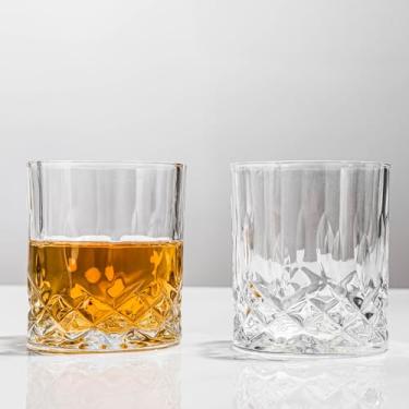 Imagem de SIYOUKI Conjunto de copos Crystal Whisky 325 ml, Old Fashioned Rocks Barware Lowball Vidro para Bourbon, Whisky escocês, coquetéis, conhaque, bebida alcoólica, presente masculino (pacote com 2)