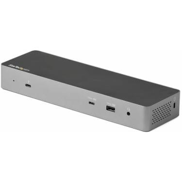 Imagem de StarTech.com Compatibilidade com base Thunderbolt 3 com host USB-C - dois monitores 4K 60Hz DisplayPort 1.4 ou HDMI 2.0 duplos - Estação de ancoragem para laptop 8K única - TB3/USB-C - PD de 96 W, 5 x