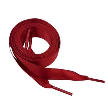 Imagem de Flat Satin Ribbon Shoelaces Laces For Sneaker Sport Shoes(Color:Dark red,Size:80cm)