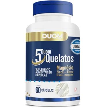 Imagem de Duom, DUOM 5 QUELATOS - MAGNÉSIO, ZINCO, FERRO, CROMO E MANGANÊS 60 CÁPSULAS - DUOM
