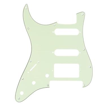 Imagem de Musiclily Pro Canhoto 11 Furos Escudo HSS Pickguard Strato para Guitarra Fender EUA/Mexicana Stratocaster Floyd Rose Ponte Cut, 3 Camadas Mint Green