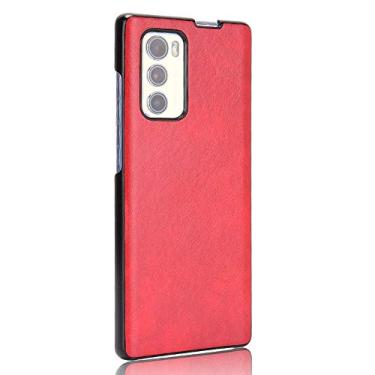 Imagem de Manyip Capa adequada para LG Wing 5G, capa de celular proteção robusta 360° protege seu telefone capa de cor retrô para LG Wing 5G vermelho