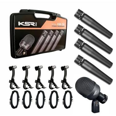 Imagem de Kit de 5 Microfone para bateria percussão KSR Pro KM5x bumbo
