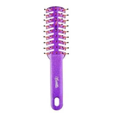 Imagem de Escova De Cabelo Vazada Linha Neon Slimer C/ Glitter Bonitta, Roxo