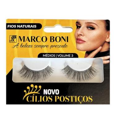 Imagem de Cílios Postiços Com Fios Naturais Médios Volume 3 Marco Boni, Preto