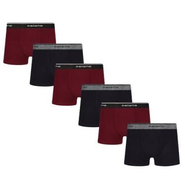 Imagem de 6 Cuecas Infantil Boxer Box De Algodão Para Meninos  - Selene, Preto, 