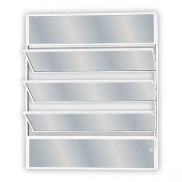 Imagem de Janela de Alumínio Basculante 80x80cm com 3 Basculas e Vidro Mini Bore