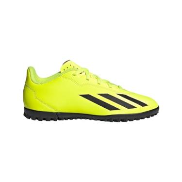 Imagem de adidas Soccer X Crazyfast Club Turf (criança pequena/criança grande), Team Solar amarelo/preto/branco, 11 Little Kid