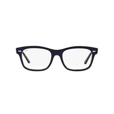 Imagem de Ray-Ban Armação retangular feminina Rx5383 Mr. Burbank para óculos de grau, Azul na lente Havana/Demo, 52 mm