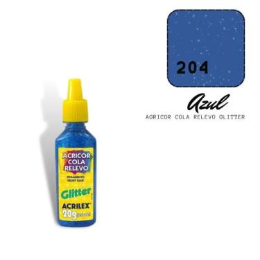 Imagem de Acricor Cola Relevo Azul (Glitter)20g - ACRILEX