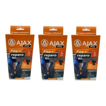 Imagem de 3 Fita Para Reparos E Consertos Em Geral Fita Dura - 1,30 Mt - Ajax