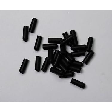 Imagem de Tampa redonda curta para 7/162.6 cm 3 mm diâmetro externo (pacote com 50) tampa do tubo de extremidade do tubo protetores de rosca máscara de tinta reutilizável borracha elástica