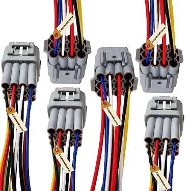 Imagem de Lsgoodcare Plugue conector elétrico impermeável de 12 pinos com soquete de terminal de caixa de nylon macho fêmea com cabo de 18 Awg de 5,9 polegadas para carro automóvel