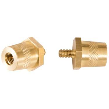 Imagem de THEPRO Terminais de pilha, conectores de bateria M8 externos para M6 internos de cobre puro, pino superior de cobre, extensor de poste de carregamento de carro (1 par M8 para M6)