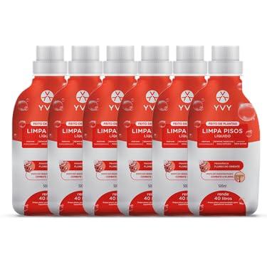 Imagem de YVY Kit 6 Limpa Pisos Concentrado Multiuso - Removedor de Sujeiras, Impurezas e Manchas Resistentes - Limpeza Natural - Alto Rendimento - Produto Vegano