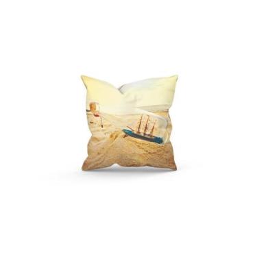 Imagem de Almofada Decorativa Cheia c/ Zíper 40x40 Navio na Garrafa - Deluzz
