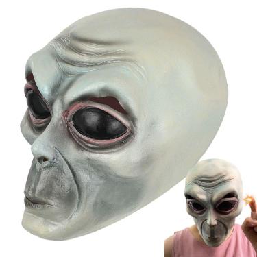 Imagem de Mascara Et Realista Latex Alienigena Hallowen Festa Fantasia Susto Engraçado Alien Area 51 Divertido