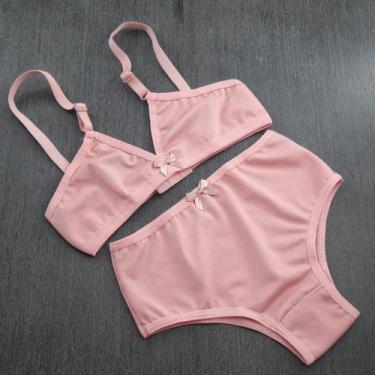 Imagem de Conjunto de lingerie Infantil Juvenil Menina Moça sem bojo calcinha la