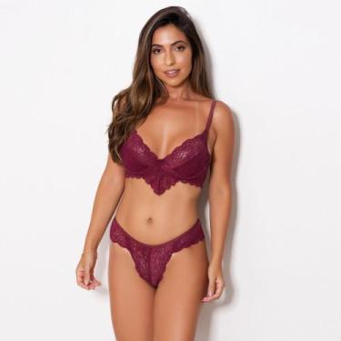 Imagem de Conjunto Sem Bojo Rendado Tendência Romântico Sexy Arco - Class Linger