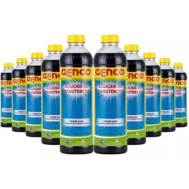 Imagem de Kit 10 Algicida Manutenção 1l Genclor Piscina Genco
