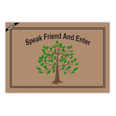 Imagem de JKGCY Capacho de boas-vindas Speak Friend and Enter Tapete de porta de entrada tapete de banheiro externo tapetes de porta da frente tapetes de porta de cozinha tapetes de varanda interior 60 cm x 40
