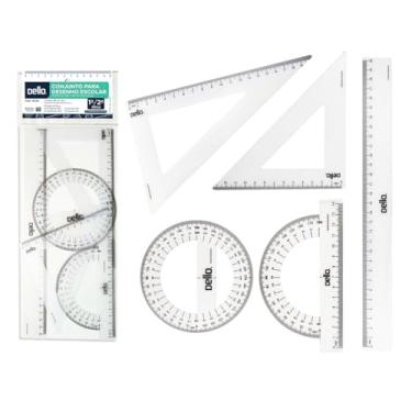 Imagem de Conjunto Para Desenho 1 Grau 1 E 2 Grau C/05 Pecas Flexivel - Blister com 1 Unidade, Dello, 8700H.0050, Multicor