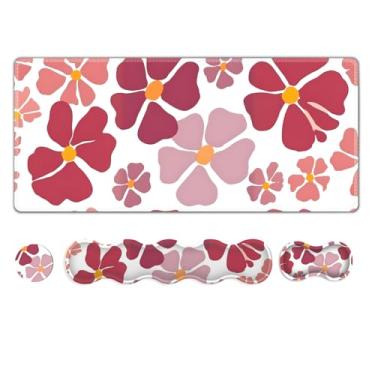 Imagem de NXZGO Tapete de mesa para jogos, teclado fosco de mesa fofo, descanso de pulso para desktop, mousepad antiderrapante com bordas costuradas, mouse pad grande 2GG com suporte de pulso para computador de