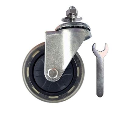 Imagem de ApexOne Substituição de roda de borracha silenciosa de 10 cm com uma chave para fixação Hoverkart (tipo de parafuso único)