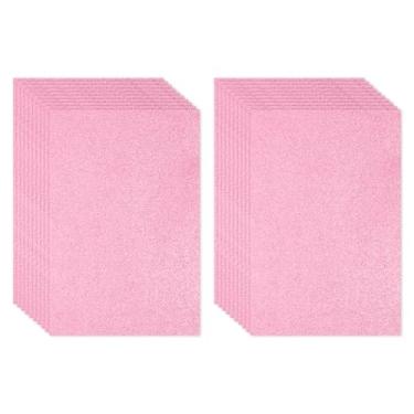 Imagem de PATIKIL Folha de espuma com glitter EVA brilhante rosa 28 x 20 cm de espessura com adesivo traseiro brilhante EVA Glitter feltro para projetos de artesanato DIY, 20 peças