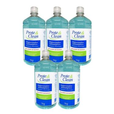 Imagem de Álcool Gel 70% Higienizador Antisséptico Prote & Clean 1kg - Kit 5 uni