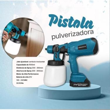 Imagem de Pistola de Pintura Elétrica Pulverizador 200w com 4 Bicos 2 Baterias C