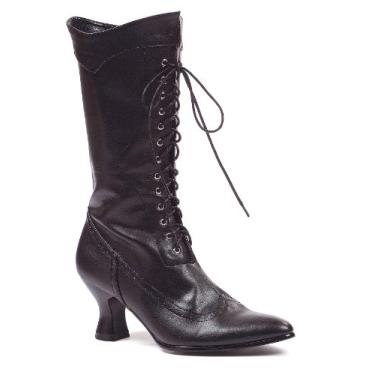 Imagem de Ellie Shoes Ankle boots de 10 cm com fivelas e correntes, Poliuretano preto, 10